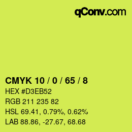 Color code: CMYK 10 / 0 / 65 / 8 | qconv.com