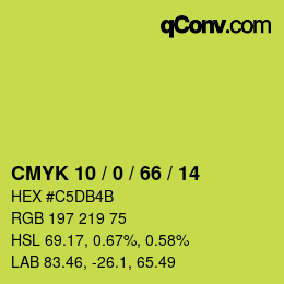 Código de color: CMYK 10 / 0 / 66 / 14 | qconv.com