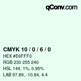 Color code: CMYK 10 / 0 / 6 / 0 | qconv.com