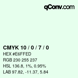 Color code: CMYK 10 / 0 / 7 / 0 | qconv.com