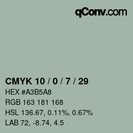 Color code: CMYK 10 / 0 / 7 / 29 | qconv.com