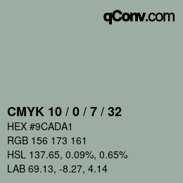 Color code: CMYK 10 / 0 / 7 / 32 | qconv.com