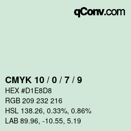 Color code: CMYK 10 / 0 / 7 / 9 | qconv.com