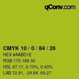 Código de color: CMYK 10 / 0 / 84 / 26 | qconv.com