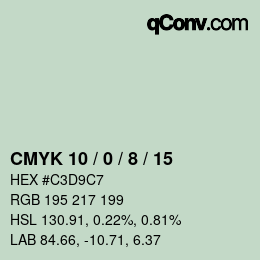 Color code: CMYK 10 / 0 / 8 / 15 | qconv.com