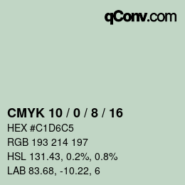 Color code: CMYK 10 / 0 / 8 / 16 | qconv.com