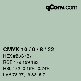 Color code: CMYK 10 / 0 / 8 / 22 | qconv.com