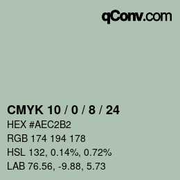 Color code: CMYK 10 / 0 / 8 / 24 | qconv.com