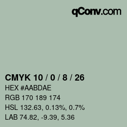 Color code: CMYK 10 / 0 / 8 / 26 | qconv.com
