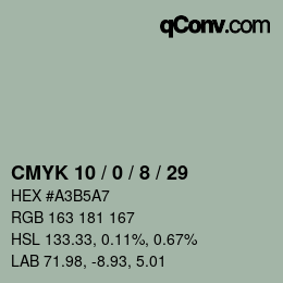 カラーコード: CMYK 10 / 0 / 8 / 29 | qconv.com