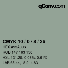 Color code: CMYK 10 / 0 / 8 / 36 | qconv.com
