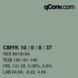 Color code: CMYK 10 / 0 / 8 / 37 | qconv.com