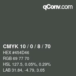 Color code: CMYK 10 / 0 / 8 / 70 | qconv.com