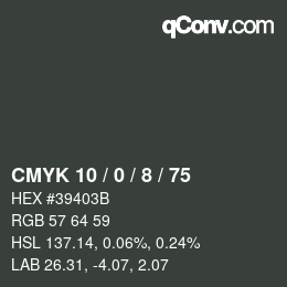 カラーコード: CMYK 10 / 0 / 8 / 75 | qconv.com