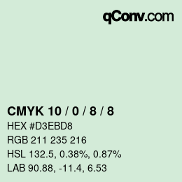 Farbcode: CMYK 10 / 0 / 8 / 8 | qconv.com