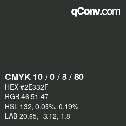 Color code: CMYK 10 / 0 / 8 / 80 | qconv.com