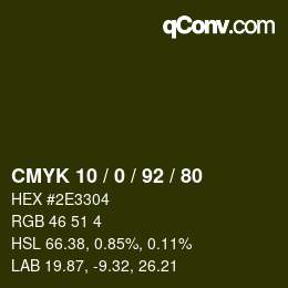 颜色代码: CMYK 10 / 0 / 92 / 80 | qconv.com