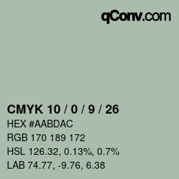 Color code: CMYK 10 / 0 / 9 / 26 | qconv.com