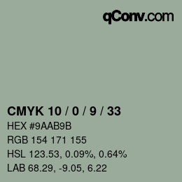 Color code: CMYK 10 / 0 / 9 / 33 | qconv.com