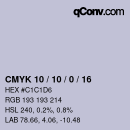 Color code: CMYK 10 / 10 / 0 / 16 | qconv.com