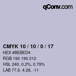カラーコード: CMYK 10 / 10 / 0 / 17 | qconv.com