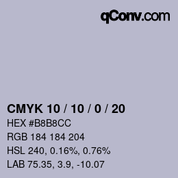 Color code: CMYK 10 / 10 / 0 / 20 | qconv.com