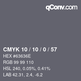 Color code: CMYK 10 / 10 / 0 / 57 | qconv.com