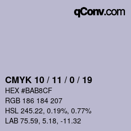 カラーコード: CMYK 10 / 11 / 0 / 19 | qconv.com