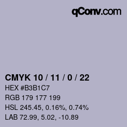 Color code: CMYK 10 / 11 / 0 / 22 | qconv.com