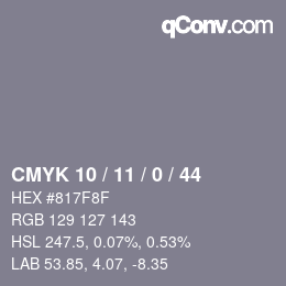 Color code: CMYK 10 / 11 / 0 / 44 | qconv.com