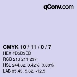 カラーコード: CMYK 10 / 11 / 0 / 7 | qconv.com