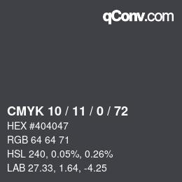 Color code: CMYK 10 / 11 / 0 / 72 | qconv.com