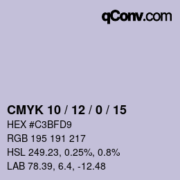 Color code: CMYK 10 / 12 / 0 / 15 | qconv.com