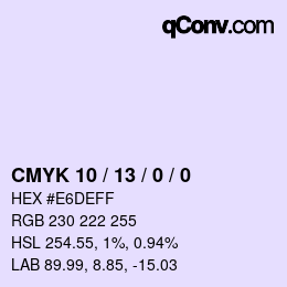 颜色代码: CMYK 10 / 13 / 0 / 0 | qconv.com