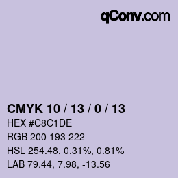 颜色代码: CMYK 10 / 13 / 0 / 13 | qconv.com