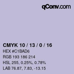カラーコード: CMYK 10 / 13 / 0 / 16 | qconv.com