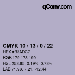 颜色代码: CMYK 10 / 13 / 0 / 22 | qconv.com