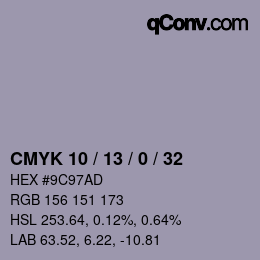 颜色代码: CMYK 10 / 13 / 0 / 32 | qconv.com