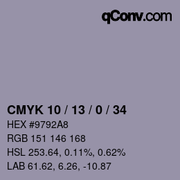 Color code: CMYK 10 / 13 / 0 / 34 | qconv.com