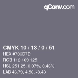 Color code: CMYK 10 / 13 / 0 / 51 | qconv.com