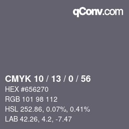 Color code: CMYK 10 / 13 / 0 / 56 | qconv.com