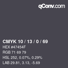Color code: CMYK 10 / 13 / 0 / 69 | qconv.com