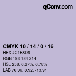 Color code: CMYK 10 / 14 / 0 / 16 | qconv.com