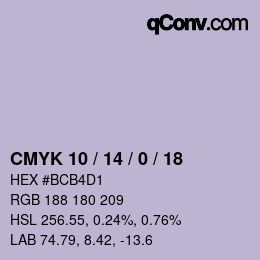 Color code: CMYK 10 / 14 / 0 / 18 | qconv.com