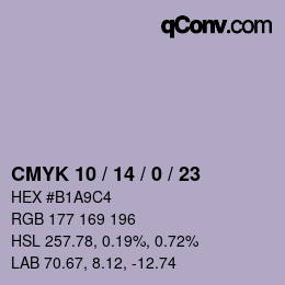 Código de color: CMYK 10 / 14 / 0 / 23 | qconv.com