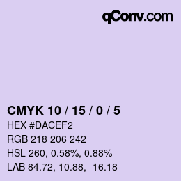 カラーコード: CMYK 10 / 15 / 0 / 5 | qconv.com