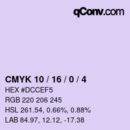 Color code: CMYK 10 / 16 / 0 / 4 | qconv.com