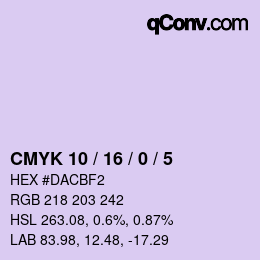 カラーコード: CMYK 10 / 16 / 0 / 5 | qconv.com