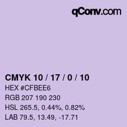 Color code: CMYK 10 / 17 / 0 / 10 | qconv.com