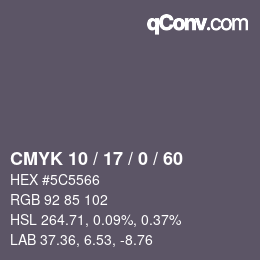 Color code: CMYK 10 / 17 / 0 / 60 | qconv.com